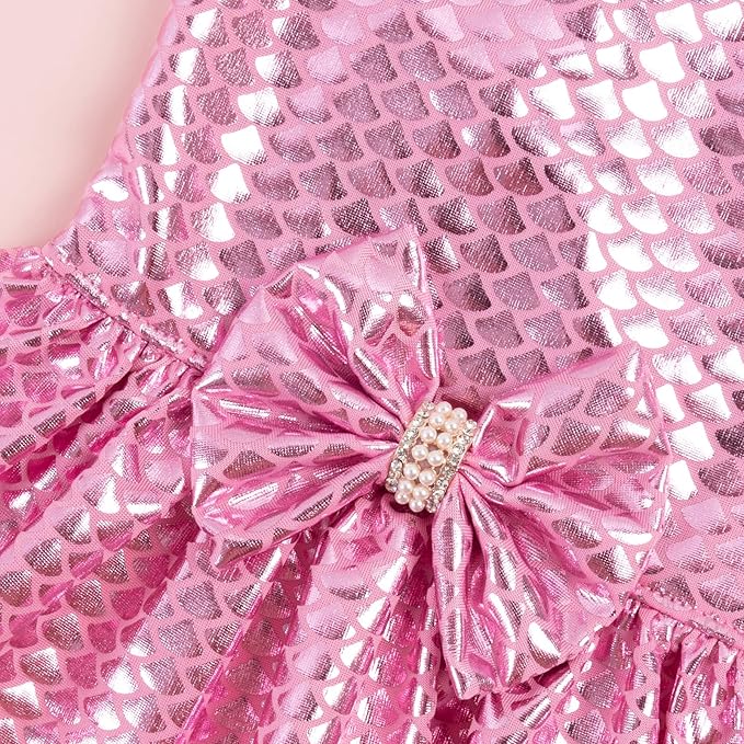 CuteBone Dog Dress Mermaid Girl Puppy Bling Skirt Cat Outfit Small Dogs Costume Pet Clothes for Holiday Beach DD11XS