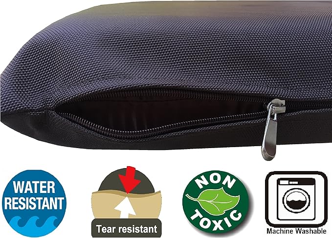 Dogbed4less 2 Pack Gel Cooling Memory Foam Dog Bed for Small to Medium Pet with Waterproof Internal Cover, 1680 Nylon Brown 34X27X3 Inches