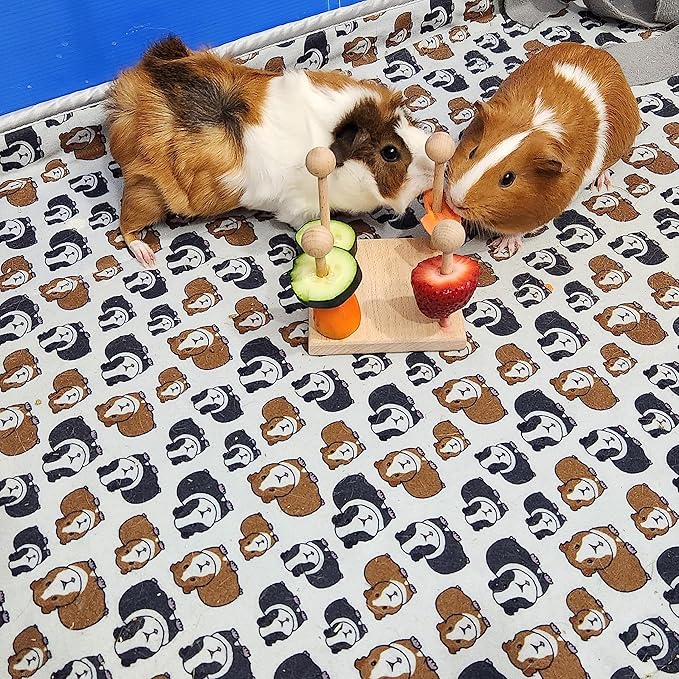Enrichment Toy Turning Hanging for Guinea Pigs, Rabbits, Birds, Rats and Other Small Pets! Load with Veggies and Fruit (3 Toy Set!)