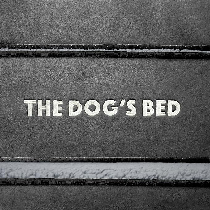 The Dog’s Bed Orthopedic Standard Foam Dog Bed Mattress, Plush Fabric, Grey, Medium