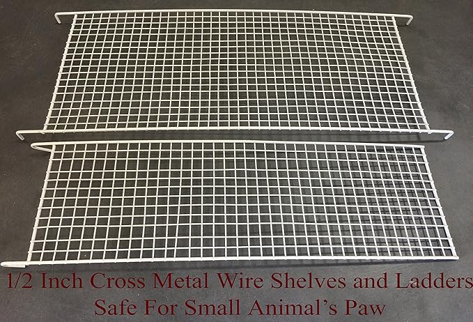 54" Large Wrought Iron Chewproof 4-Levels Tight 1/2-inch Bar Spacing Ferret Chinchilla Sugar Glider Rats Mice Home Cage with Detachable Rolling Stand