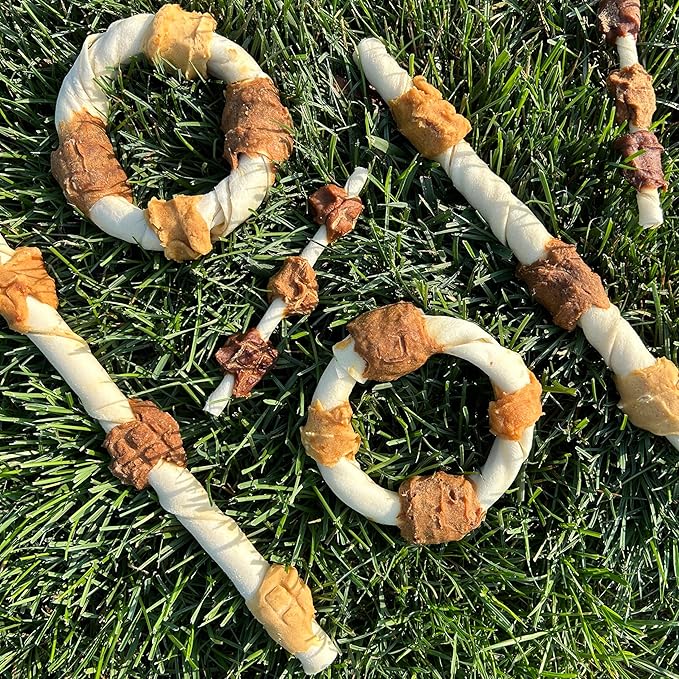 Cadet Chef's Specialties Natural Rawhide Shish Kabob Chew Sticks, Apple Peanut Butter Flavor, Healthy Dog Treats for Large Breeds, 3 Count