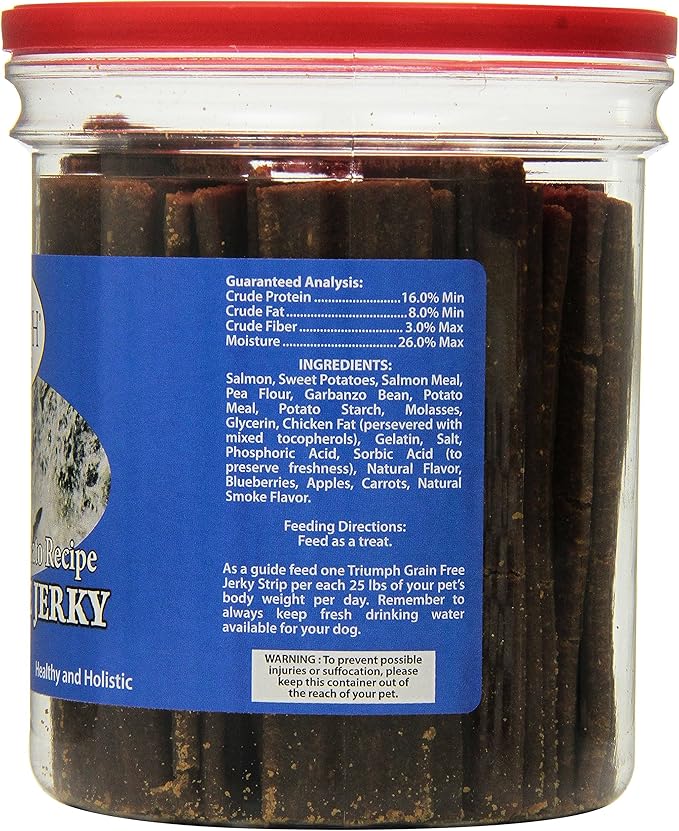 Truimph Super Premium Dog Treats 00851 Dog Salmon & Sweet Potato Jerky, 24-Ounce 1.5 Pounds