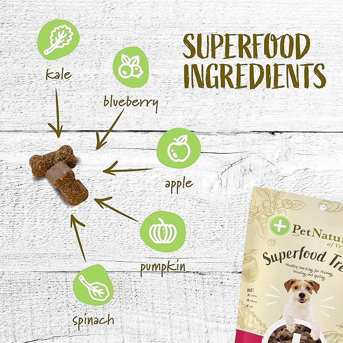Pet Naturals Superfood Dog Treats with Blueberry and Kale - No Corn, Wheat or Artificial Ingredients - Bacon Flavor, 100 Chews (Pack of 1)