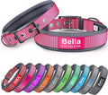 Personalized Dog Collar with Name & Phone Number - Durable Metal Buckle, Ultra-Visible Fully Reflective, and Wide Comfort-Fit Padded Neoprene for Small, Medium, Large Dogs and Cats