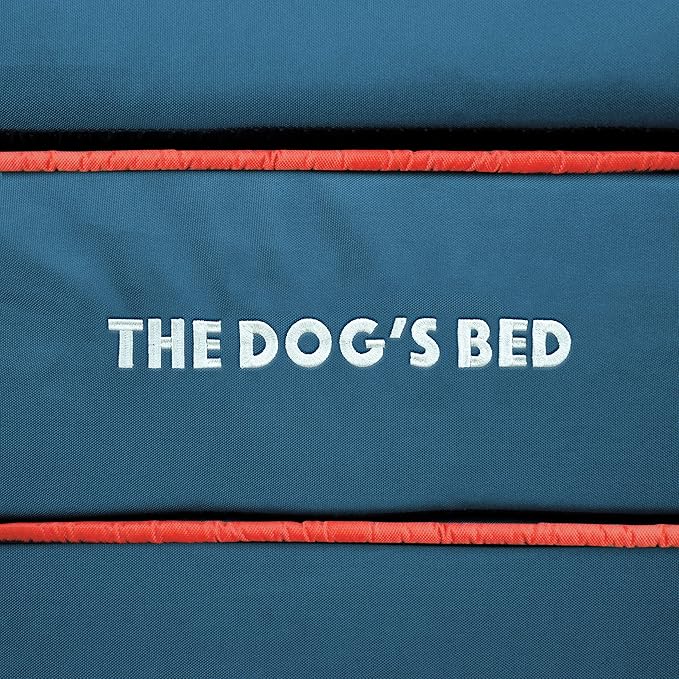 The Dog’s Bed Orthopedic Memory Foam Dog Bed for Medium Dogs, Waterproof Washable Cover, Anti-Slip Base, Calming Surface – CertiPUR-Certified Foam, Blue & Red Trim UK Center Flag, 4 Inch Thick
