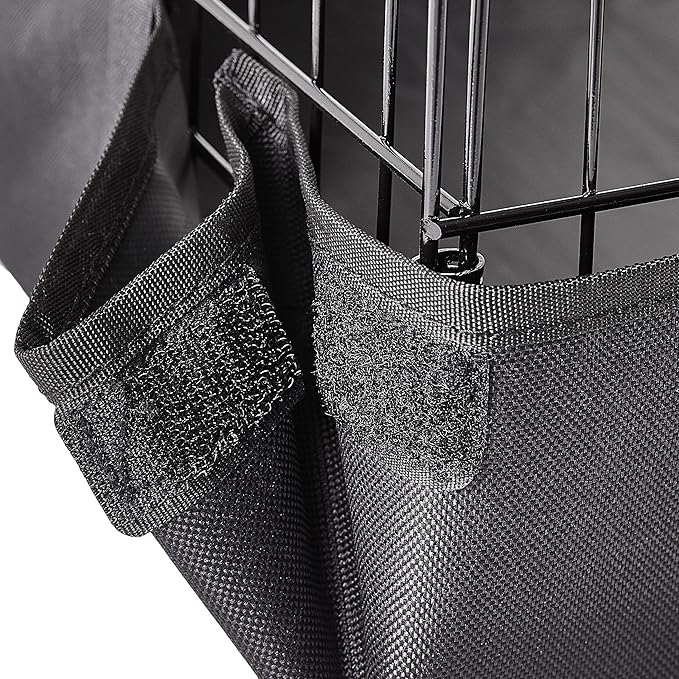 Amazon Basics Leakproof Canvas Bottom Guinea Pig Cage, Easy to Clean Small Animal Habitat with Divider Set, Indoor/Outdoor, Portable, No Tools Needed, 47.6"L x 24.2"W x 14"H, Black