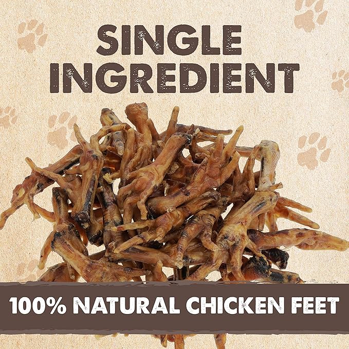 Mighty Paw Naturals Chicken Feet Dog Treats (30 Pack) | All Natural Dehydrated Chicken Feet for Dogs. Dried Treat for Pets. Single Ingredient Chews