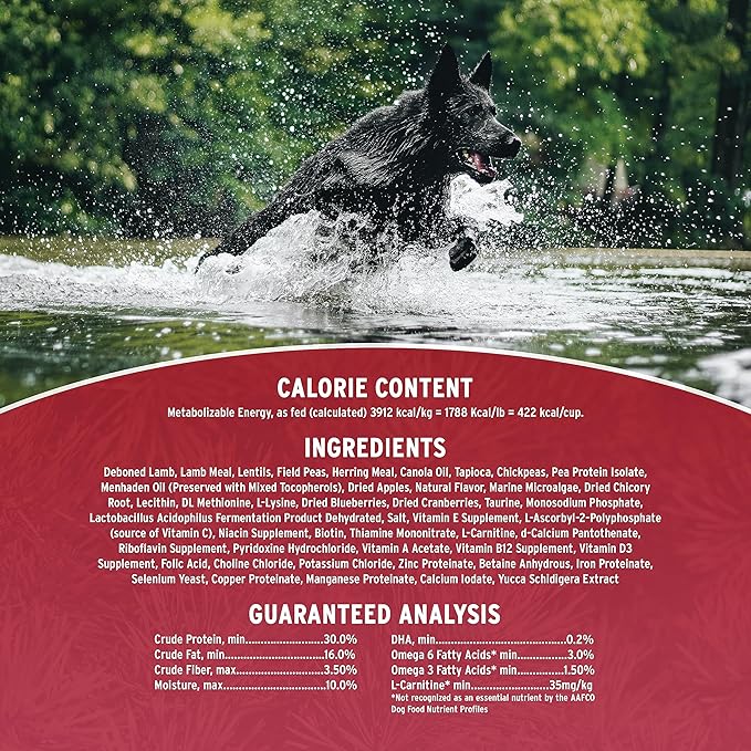 Annamaet Grain-Free Manitok Red Meat Formula Dry Dog Food, (Fresh Lamb), 25-lb Bag