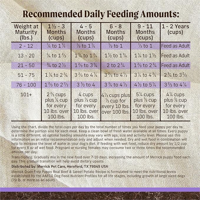 Merrick Premium Grain Free Dry Puppy Food, Wholesome and Natural Kibble with Real Texas Beef and Sweet Potato - 22.0 lb. Bag