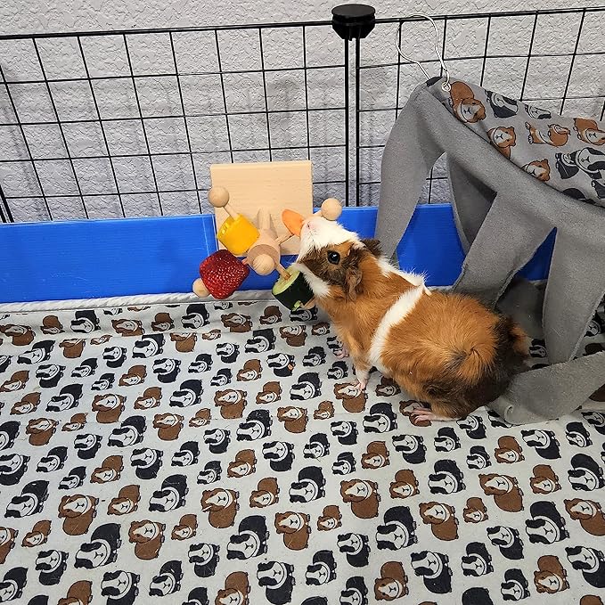 Enrichment Toy Turning Hanging for Guinea Pigs, Rabbits, Birds, Rats and Other Small Pets! Load with Veggies and Fruit (One-Turntable Toy)