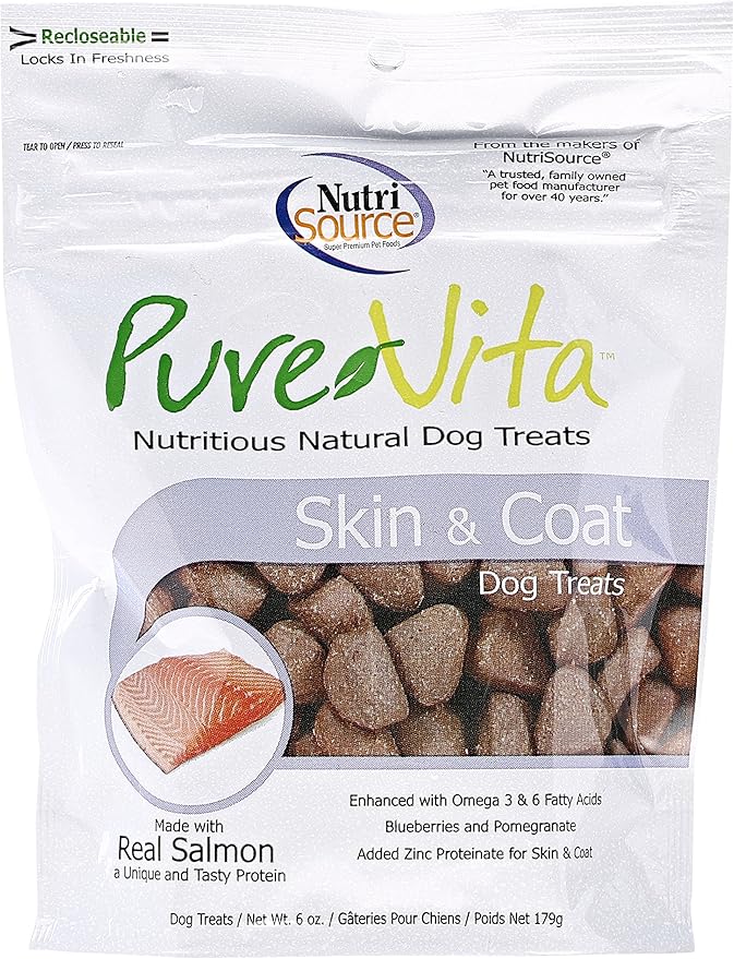 Pure Vita Skin and Coat Dog Treats 6 oz