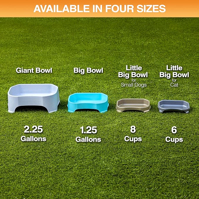 Neater Pet Brands Extra Large Water Bowl for Dogs, Outdoor Dog Water Bowl (1.25 Gallon XL Capacity), Big Trough Style Food Dish for Indoors or Outside, No Spill Large Dog Bowls, Midnight Black