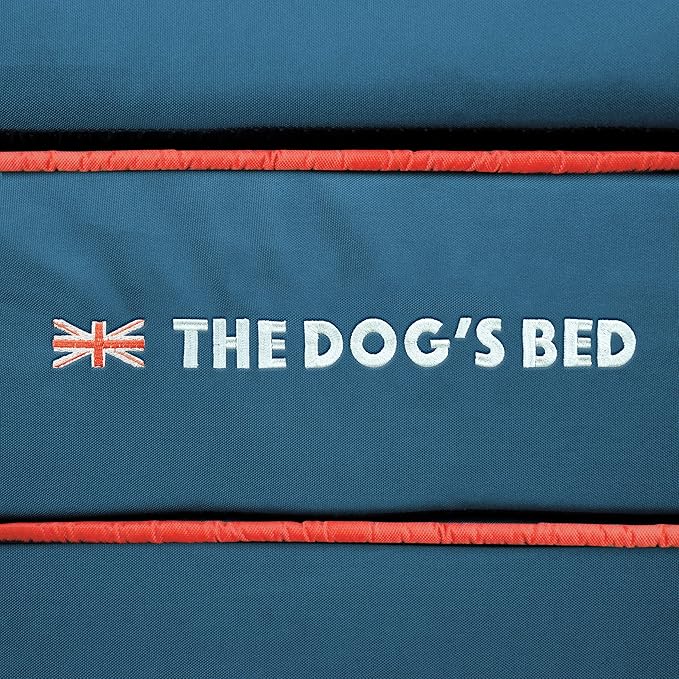 The Dog’s Bed Replacement Outer Cover, Oxford Fabric, Blue with Red Trim & UK Flag, Small, 4-Inch