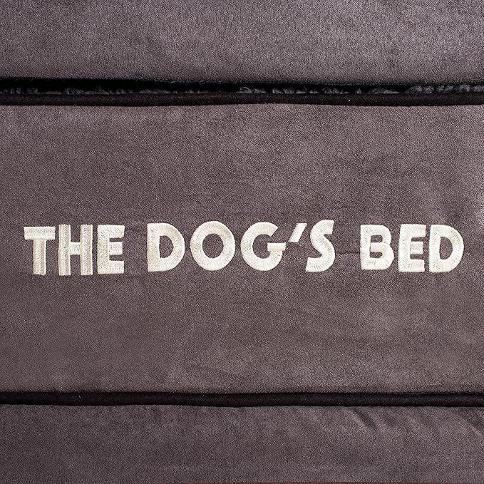 The Dog’s Bed Orthopedic Memory Foam Dog Bed for XXL Dogs, Waterproof Washable Cover, Anti-Slip Base, Calming Surface – CertiPUR-Certified Foam, Grey Plush, 6 Inch Thick